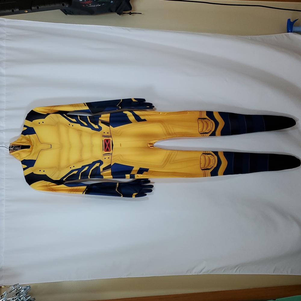 Yellow and Blue Superhero Costume